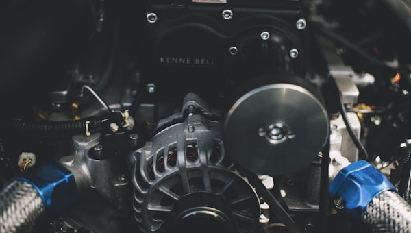 Close-up photography of vehicle engine